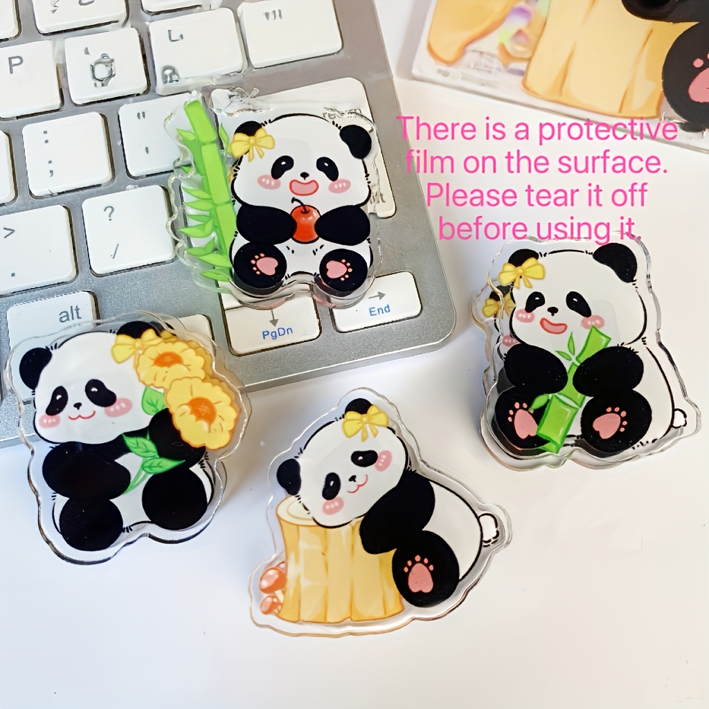 4-in-1 Daily Organizer | Cute Panda Themed PP Clips, Dual Use for Document Fixing and Sticky Note Storage, Notebook Sticky Note Clips, Sealing Clips, Plastic File Folders, Durable Storage Clips, Suitable for Notes, Exams, Office Documents