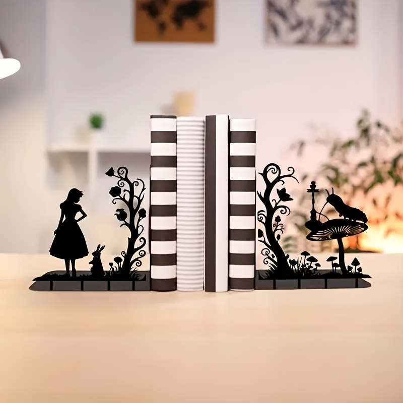 2D 2pcs Sturdy Metal Bookshelf for Home and Office - Minimalist - Frame Shelf Decor, Durable Book Organizer, Decorative Shelf - Unique Reader Gift