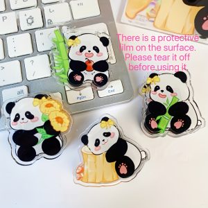 4-in-1 Daily Organizer | Cute Panda Themed PP Clips, Dual Use for Document Fixing and Sticky Note Storage, Notebook Sticky Note Clips, Sealing Clips, Plastic File Folders, Durable Storage Clips, Suitable for Notes, Exams, Office Documents