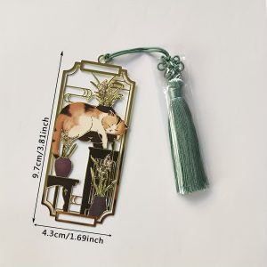 Cat Metal Bookmark Ruler Stainless Steel Metal Classical Chinese Student Bookfriend Gift Cultural And Creative Bookmark Hollow Out Design