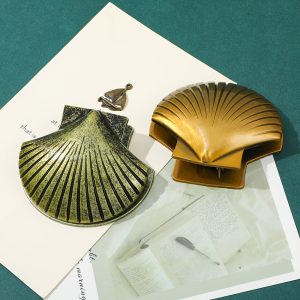 Fantasy Scallop Image Design Loose-Leaf Binder Metal Hand Account Clip, Creative Ticket Daily Office File Storage And Organization Hand Account Clip, Perfect Holiday Gift for Friends And Colleagues